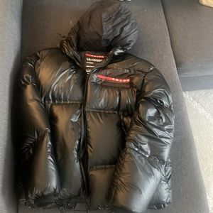 Prada hooded puffer jacket like new size S fits like M